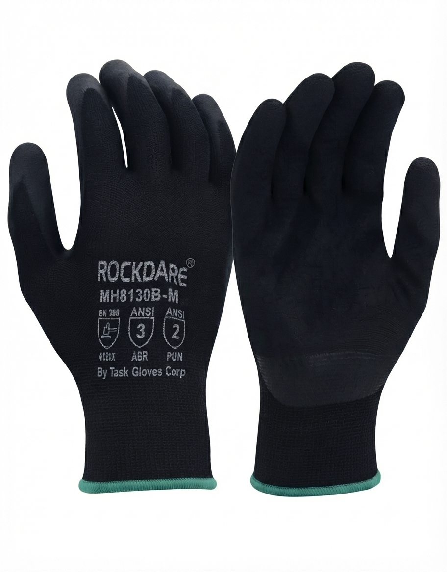 Gloves - Black polyester (M) - 1 dz