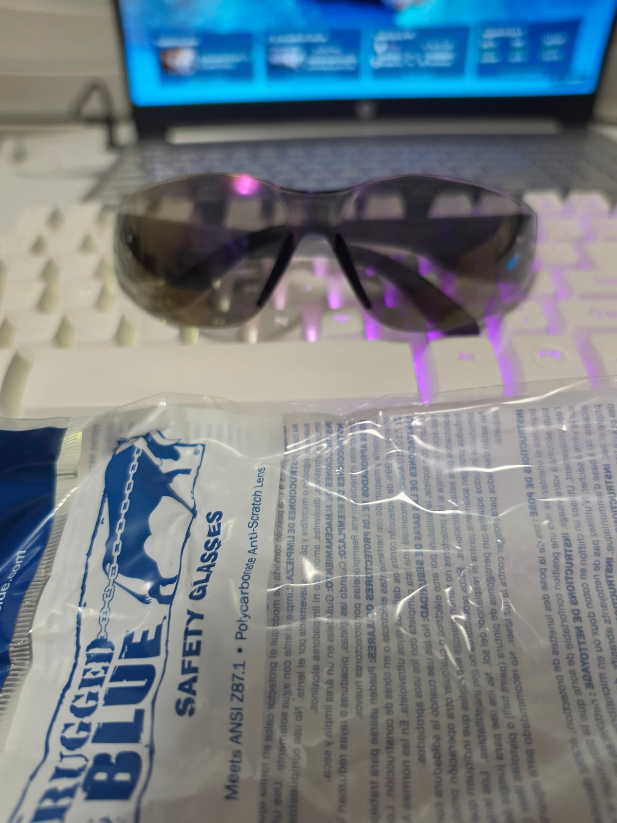 Lensses - Blue Mirror ANSI Z87.1 (12 Pcs) UV Protection