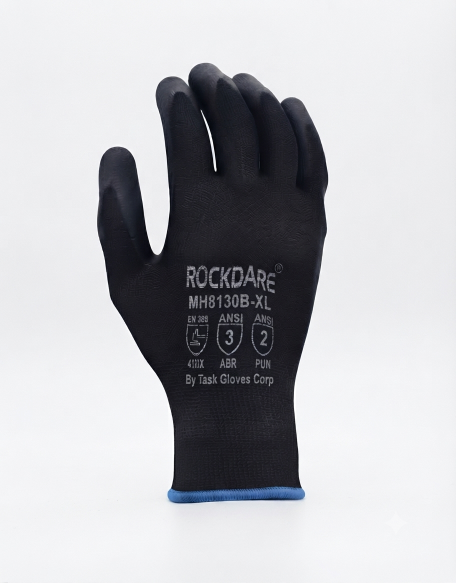Gloves - Black polyester (XL) - 1 dz