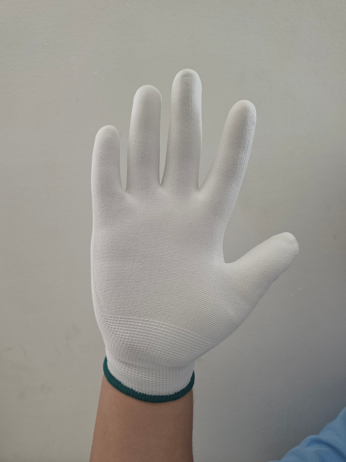 Precision Anti-Slip Polyurethane (PU) Coated Work Gloves - White size(M)