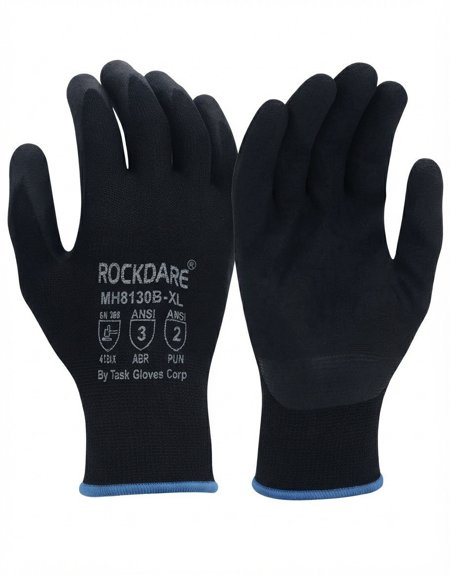 Gloves - Black polyester (XL) - 1 dz