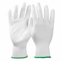 Precision Anti-Slip Polyurethane (PU) Coated Work Gloves - White size(M)